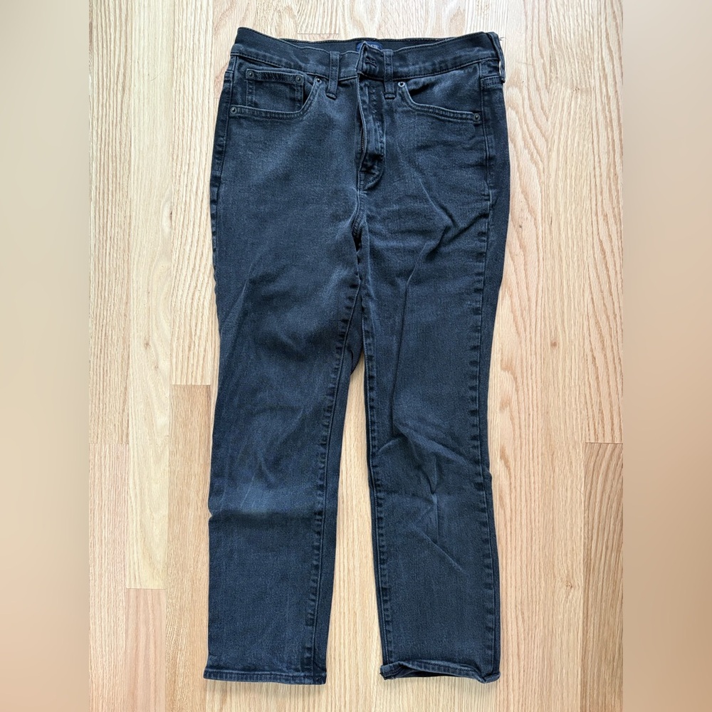 J. Crew Distressed Black Ankle Jeans - Size 28